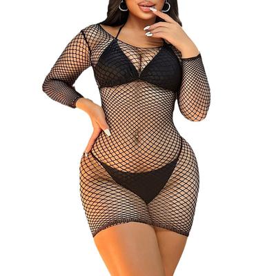 Damen Verführerisches O-Ausschnitt Mini-Kleid Strandmode Sexy Figurbetonter Schnitt Offen gestrickt Durchsichtig Klarer Blick Stil Freiliegende Schulterpartie Ärmelteil Frei Mini-Röhre