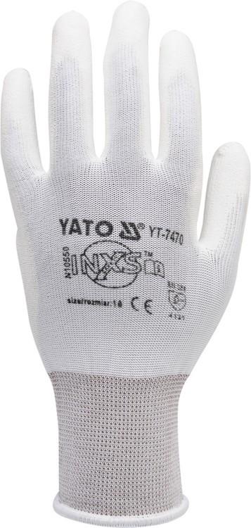 White work gloves, nylon, pu YT-7470 YATO