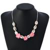 Elegant Soft Clay Flower and Shell Pendant Necklace Sturdy Flexible Chain Jewelry Accessory Gift