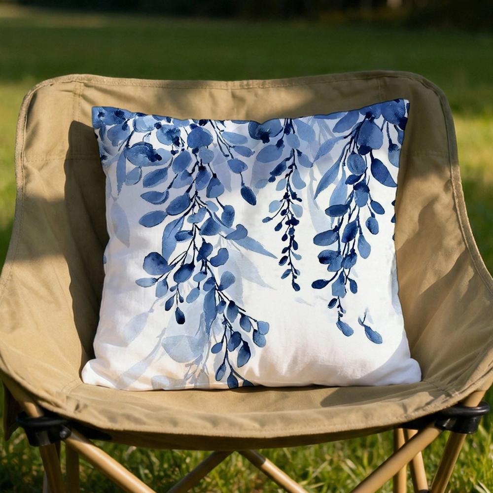 Painted Blue Print Creative Cushion Cover Soft Reversible Durable Pillow Cover MultiScene Use for Home Car Daily Comfort