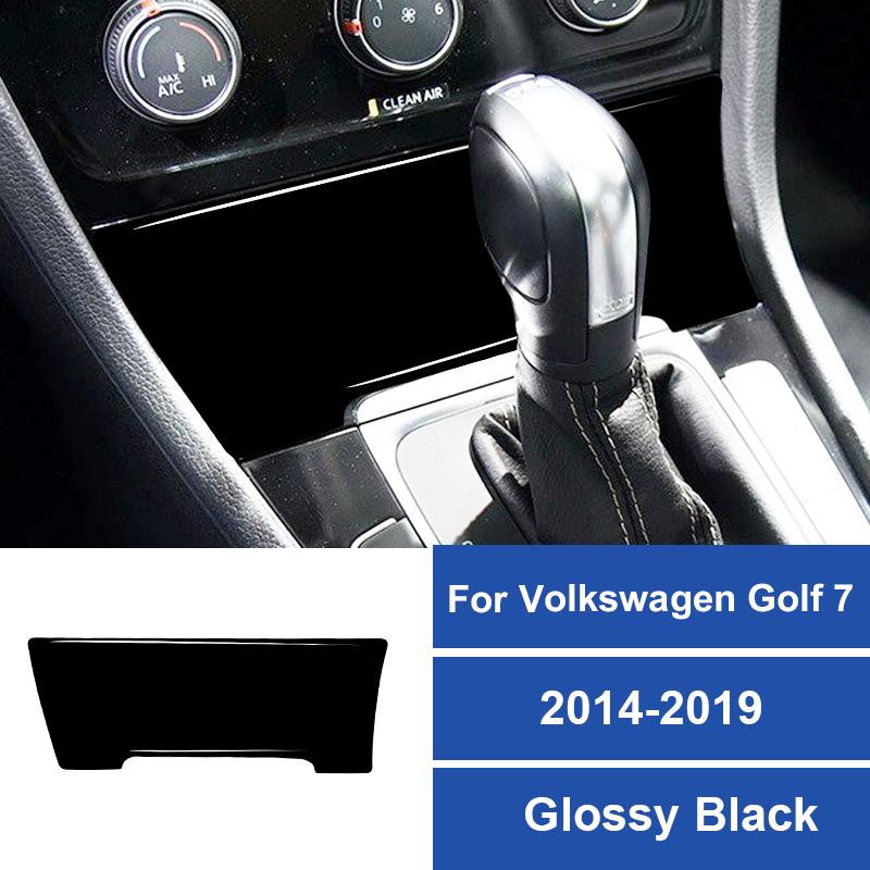 1PC Real Carbon Fiber Car Center Console Cigarette Lighter Panel Stickers For Volkswagen Golf 7 2014-2019 Interior Accessories