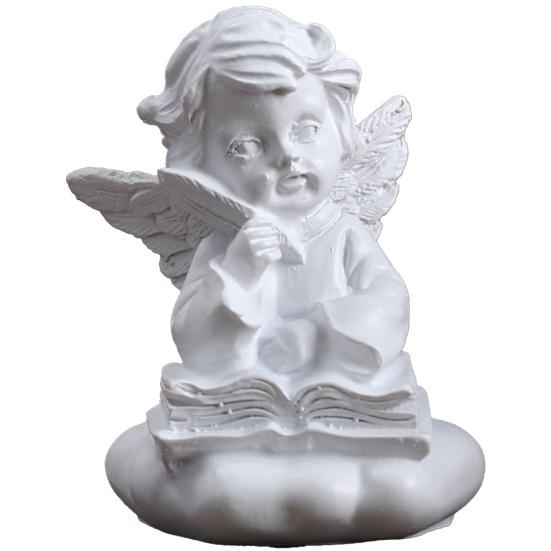 Estatua de Ángel de la Guarda Resina Figura de Ángel Pequeño Recuerdo Curación Simpatía Regalo para Estante Hogar Sala de Estar Escritorio Oficina Decoración