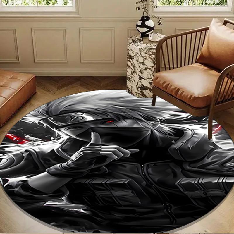 Dark Anime ninja Character Round mat Home Decor, Chair rug For livingroom,Bedroom, doormat home decor Birthday Gift Christmas Gifts
