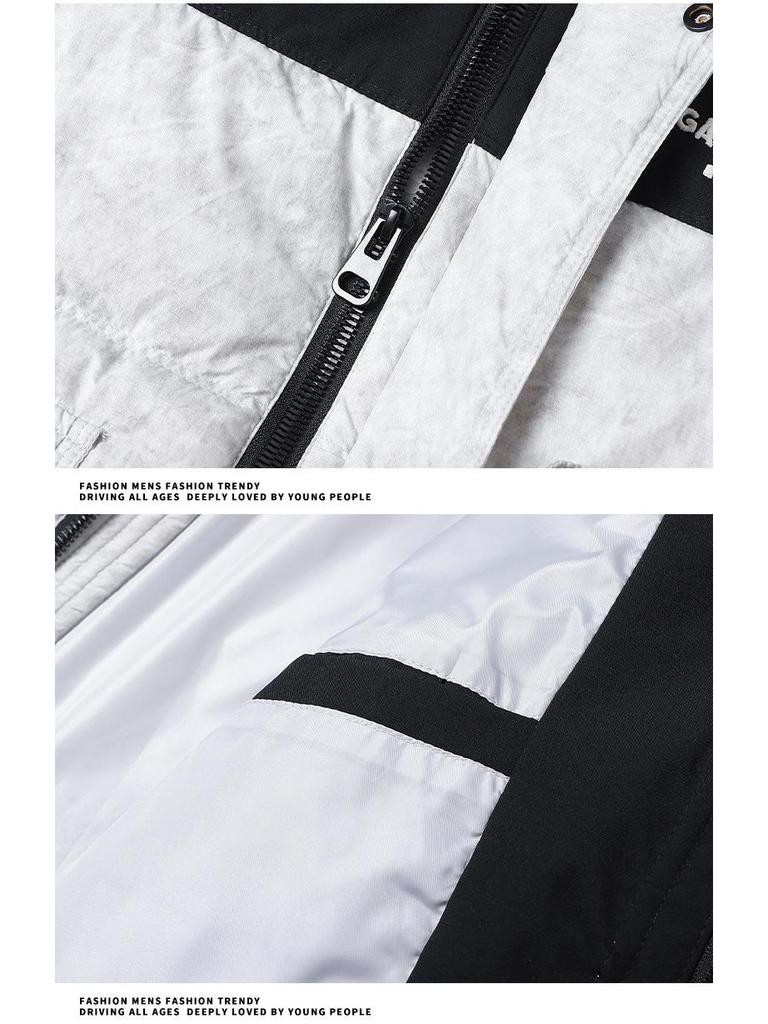 Men's Trendy Color Block Stand Collar Down Jacket - Warm & Stylish Winter Coat