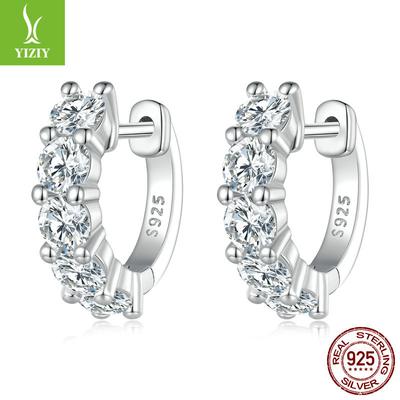 Boucles d'oreilles Boucles d'oreilles en Argent Sterling 925 Moissanite Scintillante Boucles d'oreilles de Mariage pour Femmes Luxe Léger Haut de Gamme Automne et Hiver