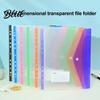 Project File Organizer 11 Hole Clear Folder for A4 Binders Colorful Plastic Document with Dustproof Holder Snap Button & Label Slot Transparent