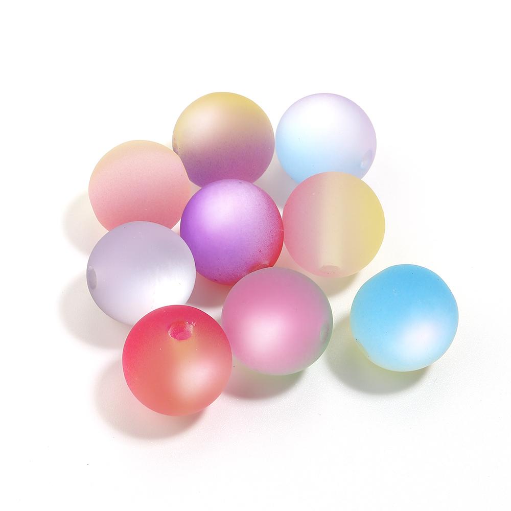 5 pièces 16/20 mm Perles Acryliques Œil de Chat Mat Rondes Perles Espacement Libres Pour la Fabrication de Bijoux Bracelets DIY Accessoires Porte-clés de Téléphone