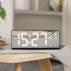 Voice Control Mirror Alarm Clock Digital Temperature Dual Alarm Snooze Desktop Table Clock Night Mode 12/24H LED Clock Watch