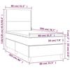 3142210 vidaXL Lit à sommier tapissier avec matelas Gris foncé 80x200 cm Tissu
