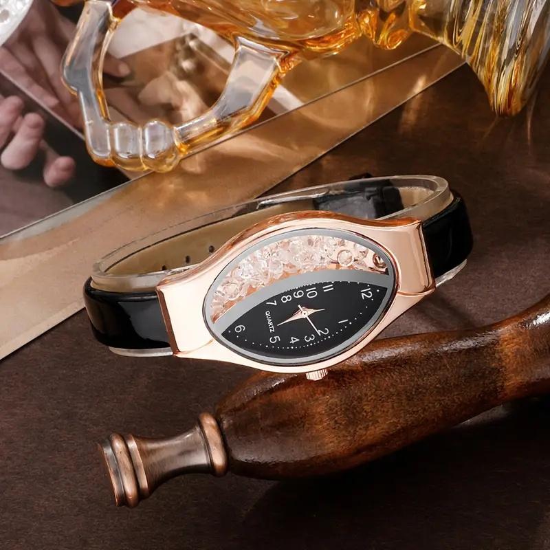 Elegant Quartz Watch with PU Leather Strap & Alloy Dial - Shockproof Wristwatch, Analog Display, Elegant Casual/Dress Watch for Daily Wear