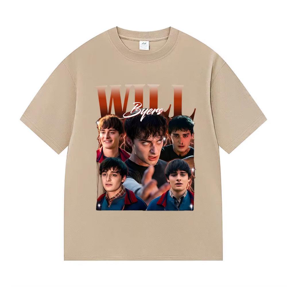 Serie TV Americana Will Byers T-shirt Grafica da Uomo Moda Casual Cotone Manica Corta T-shirt Vintage Girocollo T-shirt Oversize