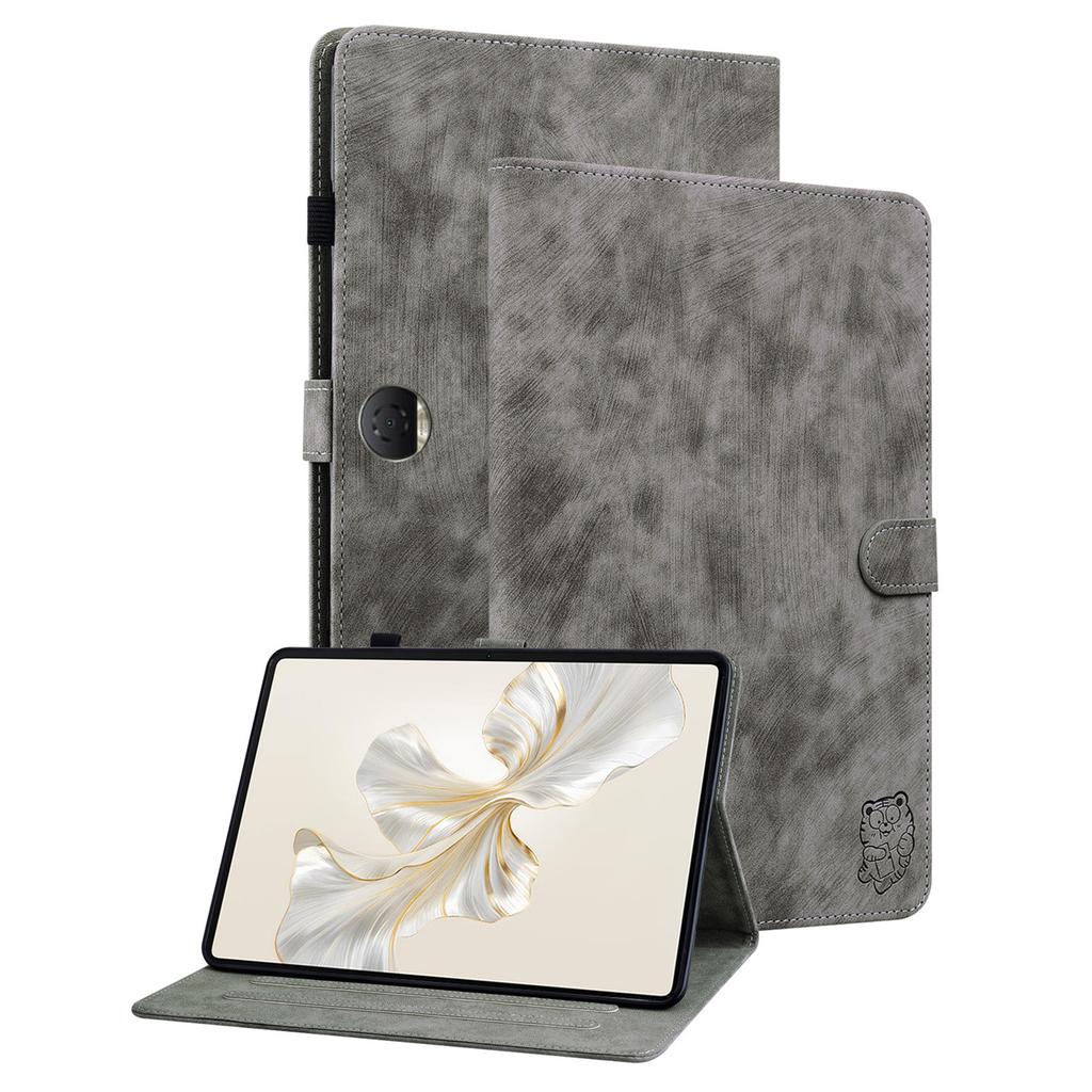 For Honor Pad 9 Case Tiger Pattern PU Leather Anti-Slip Protective Tablet Cover