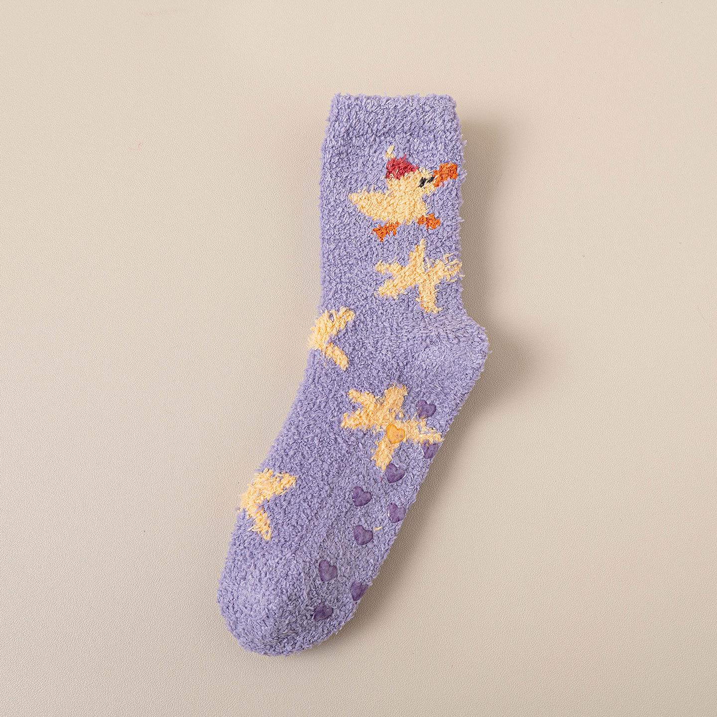 

Women s Fleece-Lined Mid-Calf Socks - Cozy, Warm, Non-Slip Floor Socks for Autumn and Winter One size [34-39]