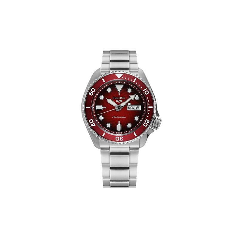 

SEIKO No. 5 series 100 meters waterproof Automatic Steel Strap men s watch red dial SRPK63K1