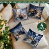 Christmas Village Train Pillowcase Printed Polyester 40/45/50Cm Throw Pillowcover Decorative Sofa Cushion Pillowslip Home Decor