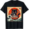 Cat Ramen Japanese Funny Graphic Tees Kawaii Cat Anime T-Shirt