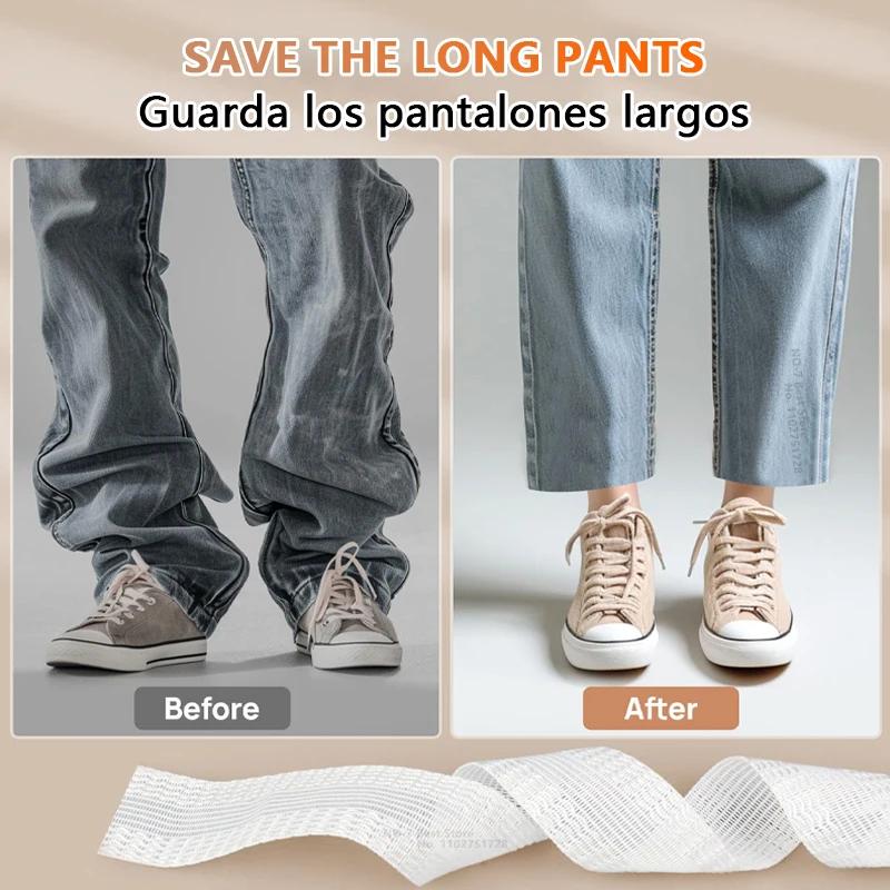 No-Sew Self-Adhesive Hem Tape - Iron-On Fabric Strip for Quick Pants & Jeans Hemming, Permanent Fabric Bonding without Stitching