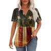 Damenmode Lässig Plissee V-Ausschnitt Kurzarm T-Shirt Tops
