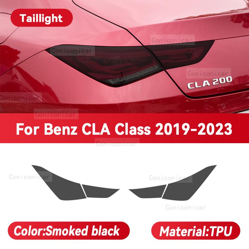 For Merceds Benz CLA Class 2013-2023 Car Headlight Black TPU Protective Film Front Light Tint Change Color Sticker Accessories
