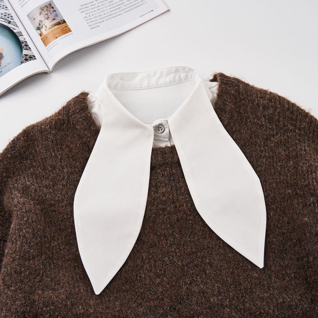 Perfect Match Novelty Front Ties For Womens Solid Color False Collar Casual Fake Collar Detachable Half Shirt Blouse Dickey Collar For Women
