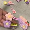 12Pcs Kids Hair Clips Cute Cartoon Plush Korean Flower Rabbit Knitting Barrettes Summer Hair Accessories for Girls
