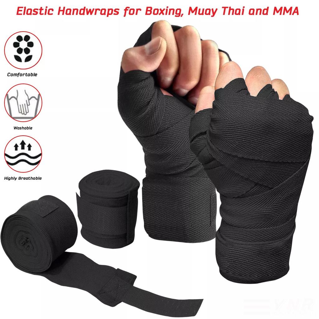 1 Pair 3M Boxing Hand Wraps Elastic Muay Thai Sanda Wrist Support Bandage Hand Protection for Adults & Kids