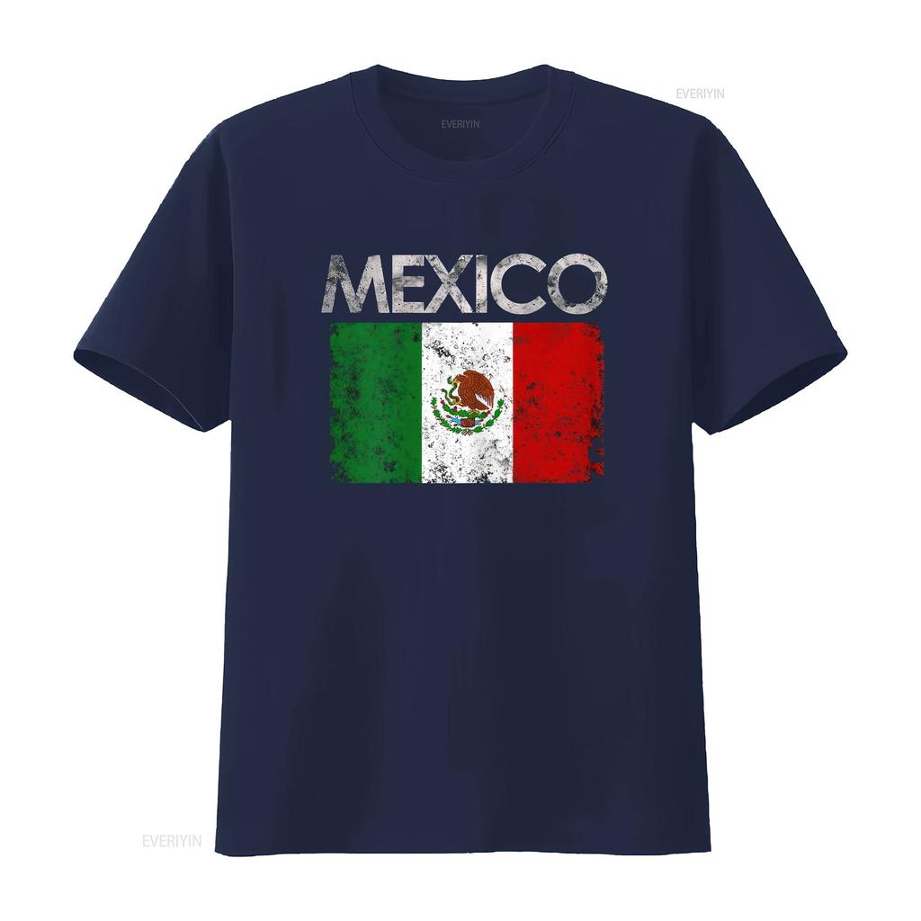 Vintage Mexico Mexican Flag Pride T Shirt vintage Washed Stretched fashion graphic Breathable Top For Everyday Wear