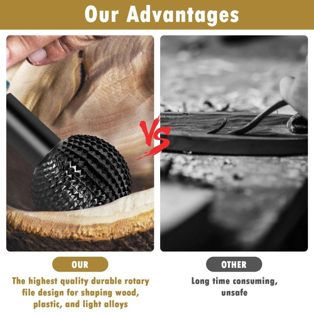 Sphere Rotary Burr Wood Carving Grinding Head Grinding Polishing Round Drilling Bit  Woodworking