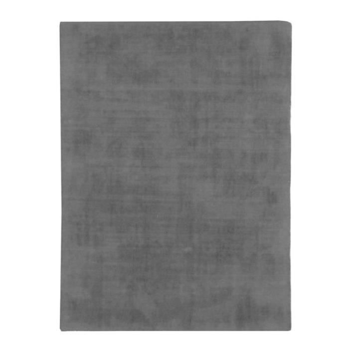 SANTAL - Tapis salon ou chambre aspect velours - 160 x 230 cm - Gris