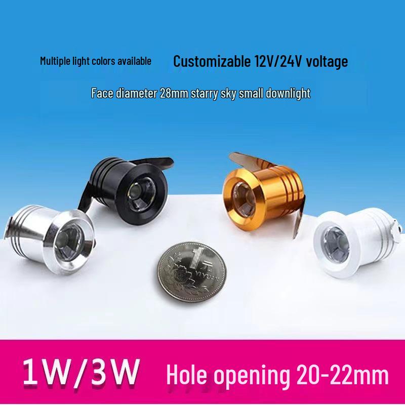 Mini LED Recessed Spotlight for Jewelry/Wine Display, 3cm-4cm Opening, Bullseye/Starry Sky Design