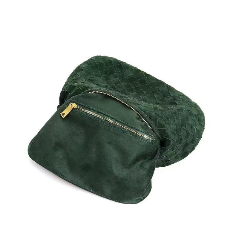 

Новая кашемировая матовая тканая сумка-облако женская, сумка-пельмень через плечо, модный клатч, женская сумка 28*12*8cm темно-зеленого