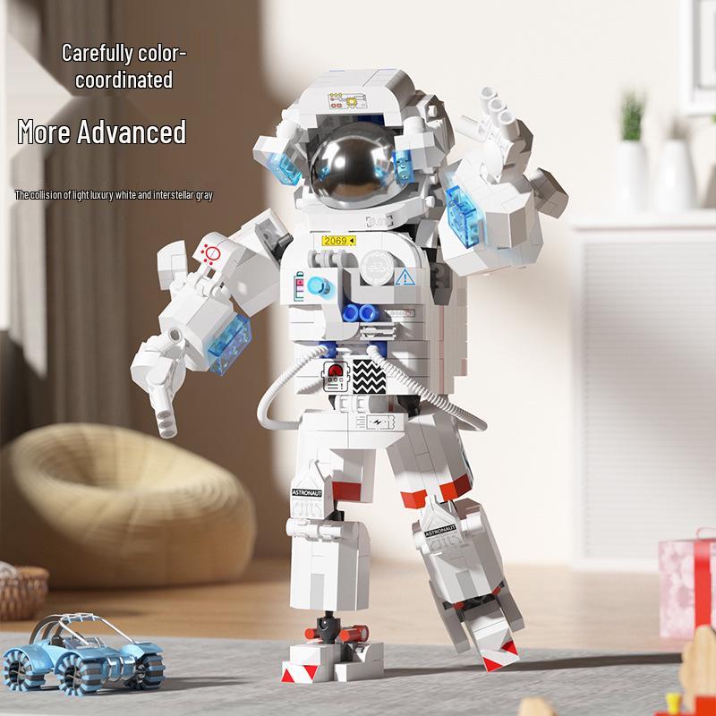 Micro-Particle Space Astronaut Model Building Blocks - Interlocking Toy for Kids