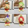 Adorable Winnie The Pooh Plush Keychain Charm Soft Short Plush Bear Toy Gift