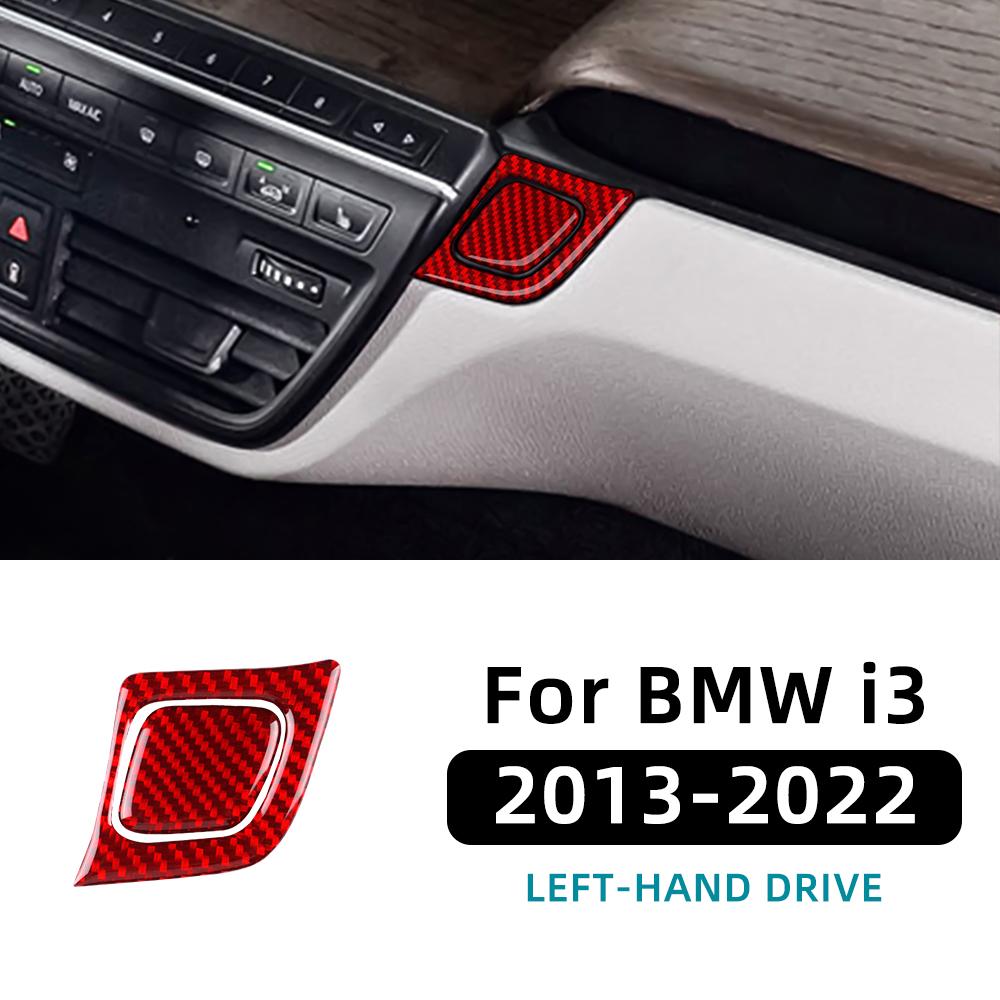 Carbon Fiber Interior Sticker for BMW i3 2013-2022 Dashboard AC Panel Side Button Panel Trim LHD Red Carbon чёрный