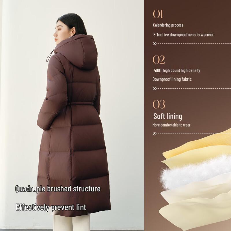 Aolaiyi Women's Long Hooded Puffer Down Jacket