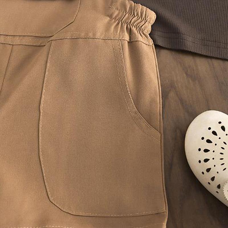 Girls' Round Neck Overalls Short Sleeved Set Infants Young Children Summer Thin Design