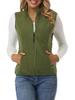 Plus Size Women's Fleece-Lined Sleeveless Vest with Double Zipper Pockets - Extra Large