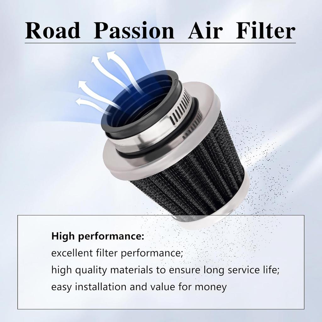 Road Passion 42mm Air Filter Replacement for Kawasaki Suzuki Yamaha PZ24 PZ30 Carburetor Moped Roketa Taotao GY6 125CC 150CC 200CC 250CC Dirt Bike