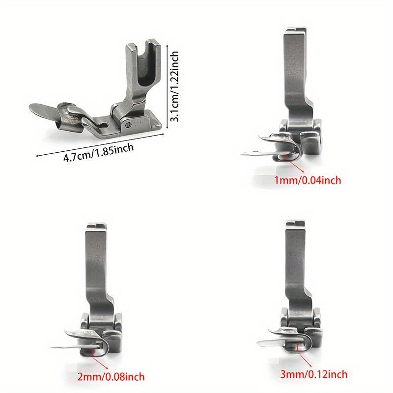 1pc Lower Folded Edge Presser Foot 3 Sizes Stainless Steel Flat Seamer Rolled Hem Machine Zipper Presser Foot General Sewing Machine