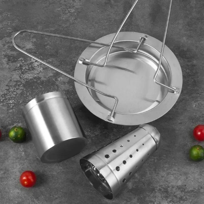 Stainlness Steel Roasting Grill Stand Removable Outdoor BBQ Tool Chicken Roaster Rack Non-stick Grilled Chicken Plate Party LIJI