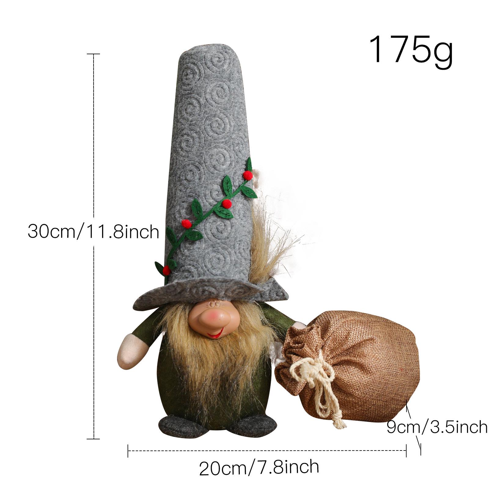 Rudolph Christmas & New Year Festival Gnome Party Hat Figurine Ornaments серый