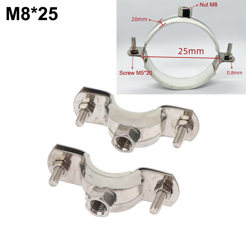 2Pcs Fastener Hardware Round Hose Clamp Pipe Fitting Nut Hoop Suspension Pipe Holder Expansion Screw