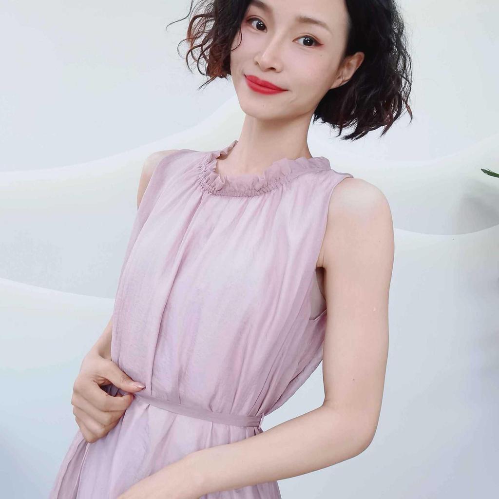 Summer 2023 Ruffled Collar Sleeveless Dress
