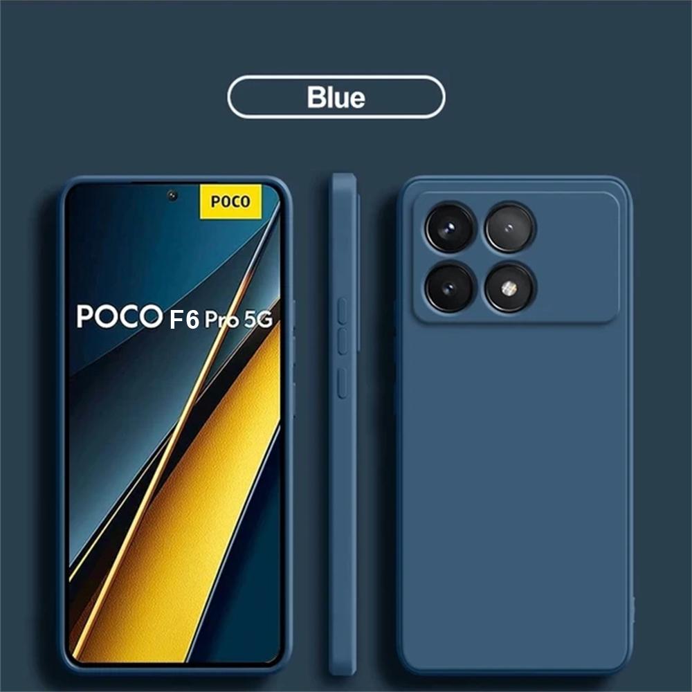 Soft Original Silicone Back Bumper For poco F6 Pro Liquid Silicone Soft funda TPU Cover For Xiaomi POCO F6 Pro Cover Funda Coque