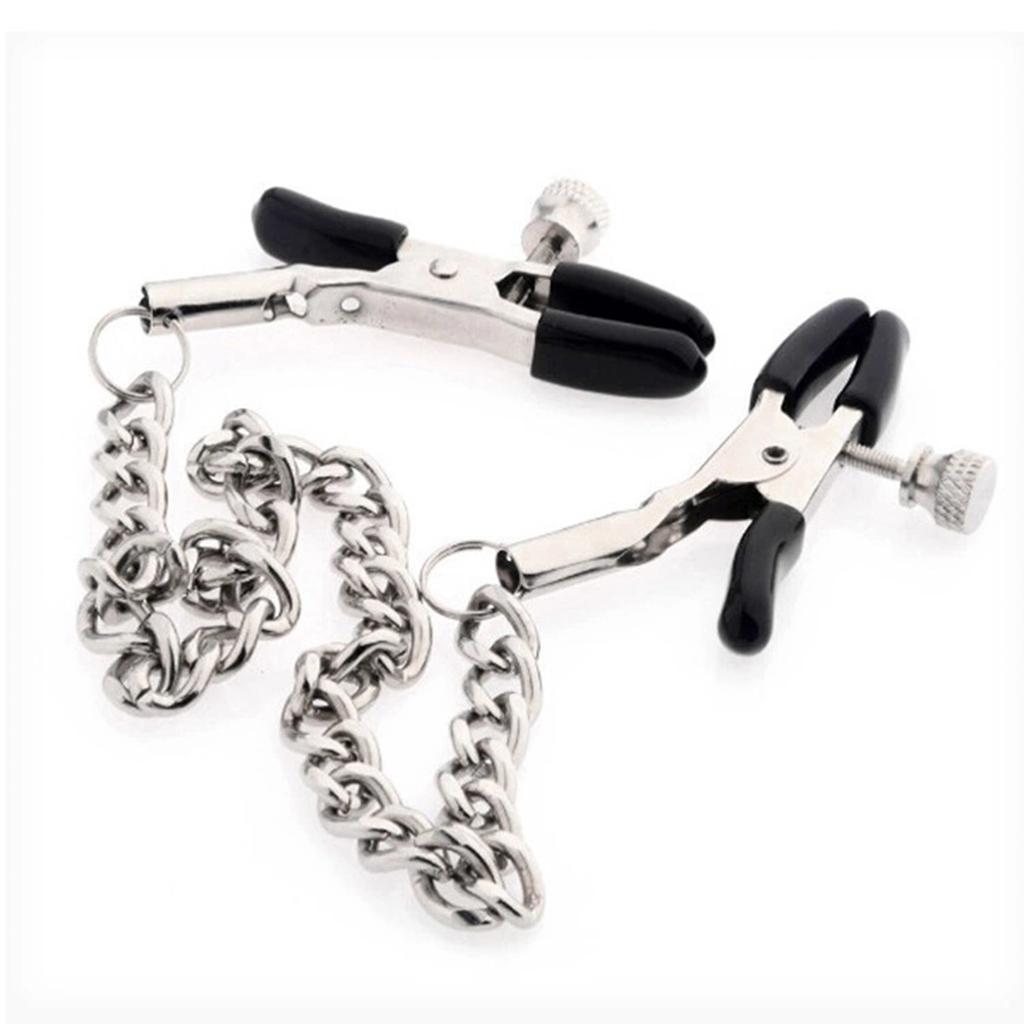 Women Nipple Clamps Tools Stainless Steel Metal Chain Nipple Clips Labia Clamp Slave Bondage BDSM Adult Games Couples Sex