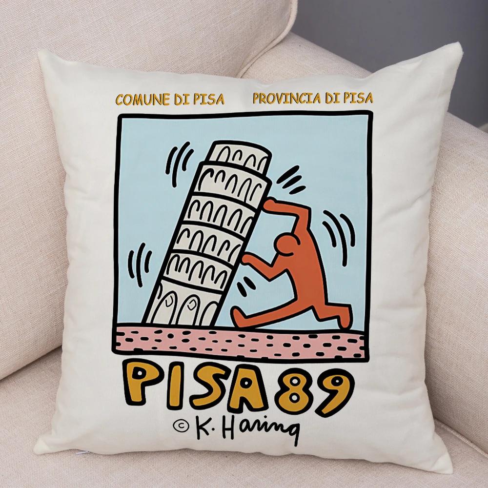 Nordic Style Plush Throw Pillow Case Abstract Keith Artwork Cushion Cover for Sofa Home Car Decor Geometric Art Print Pillowcase