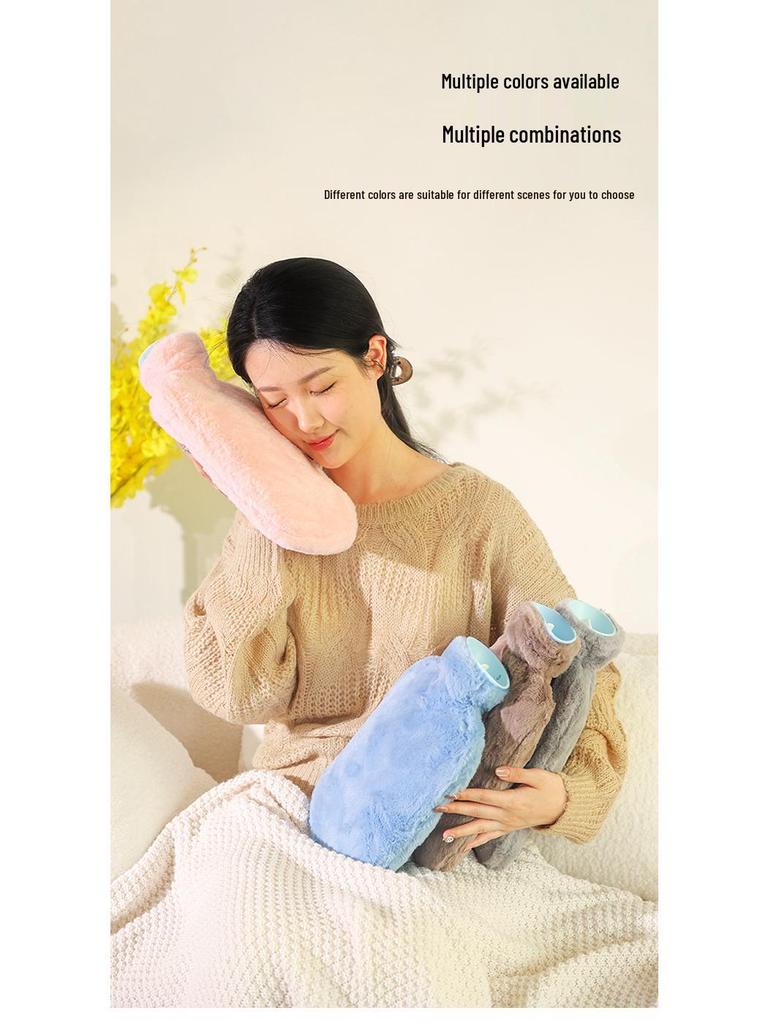 Extra Large Eco-friendly Plush Hot Water Bottle – Winter Warmth with Skin-friendly Fleece