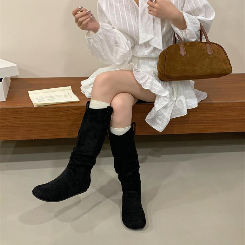 Retro Boots Children's Autumn and Winter 2025 Heightening Single Boots Tall Merad Western Flat-bottomed Stacking Boots