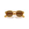 Burberry Temple Letter Acetyl Round Frame Sunglasses Men's Yellow