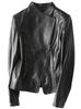 JINLUN Leather Genuine Leather Trench Casual Lambskin Mom Women's Jacket, Jacket, Jacket, Leather, Sheepskin, Black, Spring, Summer, Autumn, Winter,